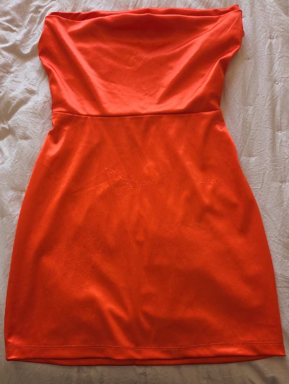 Windsor Strapless Vibrant Orange Satin Dress